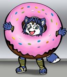 anthro clothing costume dessert detailed_background donut_costume doughnut doughnut_costume female food food_costume pastry solo standing vixdojofox nintendo star_fox star_fox_adventures krystal_(star_fox) canid canine fox mammal