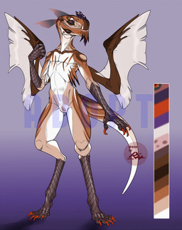 andromorph anthro black_sclera brown_body color_swatch digitigrade front_view genitals glistening glistening_eyes gloves_(marking) humanoid_genitalia humanoid_vulva intersex leg_markings looking_at_viewer markings mouth_closed nude nude_andromorph nude_anthro nude_intersex red_eyes simple_background socks_(marking) solo standing vulva white_body white_wings wings riorix perro_de_maro 2017 dated full-length_portrait hi_res model_sheet portrait watermark