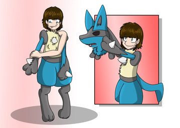 anthro black_paws blep blue_body blue_eyes blue_fur brown_hair closed_smile clothing consensual_transformation costume fur fursuit hair happy holding_mask human_to_anthro male mask mid_transformation mouth_closed multicolored_body multicolored_fur simple_background smile solo species_transformation spikes standing suit_transformation tail tongue tongue_out transformation fox0808 nintendo pokemon pyroassassin generation_4_pokemon human lucario mammal pokemon_(species) 2012 colored digital_drawing_(artwork) digital_media_(artwork) sequence
