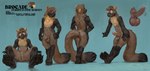 anthro balls biped brown_body brown_fur claws erection foreskin fur genitals male pawpads penis retracted_foreskin sitting smile solo standing tail text oselotti gulonine mammal marten mustelid musteline absurd_res digital_media_(artwork) english_text hi_res