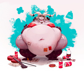 2_horns 3_toes 4_fingers accessory anthro antlers belly beverage beverage_can big_belly big_breasts biped black_clothing black_gloves black_handwear black_legwear black_ribbon black_stockings black_thigh_highs bottomless bottomless_anthro bottomless_female bow_ribbon bowed_string_instrument breasts chocolate_doughnut closed_smile clothed clothing countershading cracked_ground deep_navel dessert digit_ring doughnut eyelashes eyewear feet female female_anthro fingers food freckles front_view fur furgonomics glasses gloves grey_hair hair hand_on_belly hand_on_own_belly handwear heart_necklace heart_nose heart_symbol horn horn_accessory horn_bow horn_ribbon huge_belly huge_breasts huge_hips huge_thighs imperial_unit insult jewelry legwear long_hair looking_at_viewer love_handles markings morbidly_obese morbidly_obese_anthro morbidly_obese_female mouth_closed musical_instrument navel necklace obese obese_anthro obese_female oblivious overweight overweight_anthro overweight_female partially_clothed partially_clothed_anthro partially_clothed_female pastry pattern_clothing pattern_topwear pink_body pink_countershading pink_spots post-it_note purple_body purple_freckles purple_fur purple_spots red_clothing red_stripes red_topwear ribbons ring round_glasses sheet_music smile smiling_at_viewer soda soda_bottle solo spots spotted_body spotted_fur standing stated_weight stockings string_instrument striped_clothing striped_topwear stripes text thick_thighs thigh_highs toe_ring toes topwear violin violin_bow white_horn wide_hipped_anthro wide_hipped_female wide_hips yellow_eyewear yellow_glasses miluinaoxie deer mammal 2022 english_description english_text full-length_portrait hi_res portrait