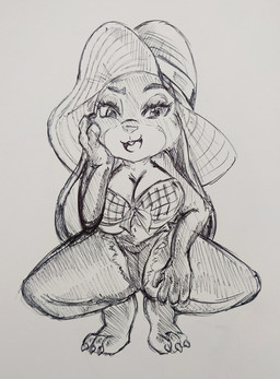 anthro big_breasts bottomwear breasts buckteeth clothing female fur hat headgear headwear hotpants multicolored_body multicolored_fur navel open_mouth shorts solo teeth thick_thighs topwear two_tone_body two_tone_fur pikapika212 disney zootopia judy_hopps lagomorph leporid mammal rabbit 2022 absurd_res hi_res traditional_media_(artwork)