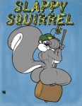 animaniacs anthro big_butt breasts butt clothing eyeshadow female fluffy fluffy_tail fur grey_body grey_fur grey_hair hair hat headgear headwear joelasko makeup mammal mature_female nude rodent sciurid side_boob slappy_squirrel solo tail tree_squirrel warner_brothers