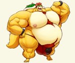 anthro armpit_hair belly belly_hair big_belly big_bulge big_moobs big_muscles big_pecs black_bracelet body_hair bracelet bulge chest_hair clothed clothing fist flexing green_shell hair hand_on_hip happy_trail huge_bulge huge_muscles hyper hyper_bulge hyper_muscles jewelry licking licking_lips looking_at_viewer male moobs musclegut muscular muscular_anthro muscular_male nipples open_mouth overweight overweight_anthro overweight_male pecs pink_nipples pink_tongue pubes red_clothing red_hair red_pubes red_thong red_underwear shell simple_background solo spiked_shell spiked_tail spikes spikes_(anatomy) standing tail thick_thighs thong tongue tongue_out underwear underwear_only white_background yellow_body croconut kosmonius mario_bros nintendo bowser koopa scalie 2019 6:5 hi_res