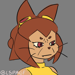 anthro disgust female solo lspagf gameoverse glitch_productions kit_bodega domestic_cat felid feline felis mammal 1:1 absurd_res hi_res