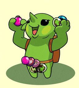 backpack bald biped dildo female female_humanoid green_body green_skin humanoid_pointy_ears not_furry pointy_ears sex_toy solo strapon argon_vile peglin_(video_game) peglin_(character) goblin humanoid colored hi_res