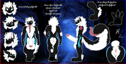angry anthro anus arm_tuft balls big_balls big_penis blue_eyes bodily_fluids butt crying digitigrade elbow_tuft fur fur_markings genitals happy huge_balls huge_penis long_tongue male markings pawpads paws penis plantigrade solo tail tail_mouth tears teeth tongue tuft unusual_anatomy unusual_tail white_eyes lazaxus esper_sephynoktis_(its_sephy) mawlamute_(itsguusy) absurd_res hi_res model_sheet