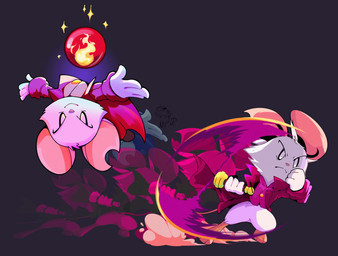 4_fingers anthro bottomless clothed clothing fingers fur holding_object looking_at_viewer notched_ear pose smile topwear upside_down roddy_mango castlevania konami mina_the_hollower yacht_club_games mina_(mina_the_hollower) mammal mouse murid murine rodent absurd_res hi_res