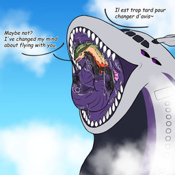 aircraft airplane anthro bodily_fluids dialogue dripping drooling duo feral fluffy fur gullet horn imminent_vore looking_at_another machine macro male male/male mawplay micro mouth_play mouth_shot open_mouth oral_vore predator/prey saliva simple_background size_difference soft_vore teeth text throat tongue tongue_out tuft vehicle vore yellow_body superplus ark_survival_(series) mythology kustrin zaris_(algaria) aeromorph dire_machine dire_vehicle dragon living_aircraft living_machine living_vehicle managarmr mythological_creature mythological_scalie scalie 1:1 digital_media_(artwork) english_text headshot_portrait hi_res portrait translation_check translation_request