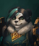 anthro female green_eyes jewelry necklace simple_background solo shadoca blizzard_entertainment warcraft bear mammal pandaren hi_res