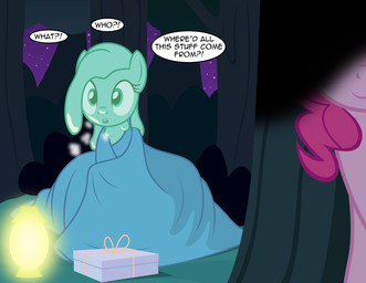 apode awake bedding blanket breath cold confusion duo female forest gift hiding lamp lantern legless night plant serpentine slime smile split_form surprised text tree badumsquish friendship_is_magic hasbro my_little_pony fan_character pinkie_pie_(mlp) draconcopode equid equine goo_creature horse hybrid lamia mammal pony reptile scalie snake 2019 absurd_res english_text hi_res