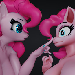 4_fingers anthro anthrofied big_breasts blue_eyes blue_nails boop breasts colored_nails dark_eyelids duo eyelashes female fingers glistening glistening_body grey_background hair looking_at_another medium_hair nails nose_boop open_mouth pink_body pink_hair shocked simple_background square_crossover geodat friendship_is_magic hasbro my_little_pony pinkie_pie_(mlp) earth_pony equid equine horse mammal pony 2025 3d_(artwork) digital_media_(artwork)