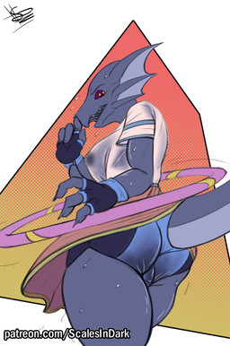 anthro back_boob bodily_fluids breasts butt clothed clothing exercise female low-angle_view nipple_outline nipples presenting presenting_hindquarters rear_view shirt solo sweat tail topwear translucent translucent_clothing translucent_topwear wet wet_clothing wet_shirt wet_topwear workout scalesindark rose_(scalesindark) scalie digital_media_(artwork) hi_res