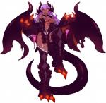 big_breasts breasts brown_body brown_skin claws clothed clothing dark_body dark_skin female glowing glowing_eyes hair horn legwear long_hair long_legs long_tail long_tongue looking_at_viewer membrane_(anatomy) membranous_wings monster_girl_(genre) navel one_leg_up purple_hair raised_leg ribbons simple_background skimpy solo standing tail thigh_highs tongue tongue_out white_background wings rtil monster_girl_encyclopedia mythology jabberwock_(mge) animal_humanoid demon demon_humanoid dragon dragon_humanoid humanoid jabberwock jabberwocky mythological_creature mythological_scalie scalie 2018 full-length_portrait hi_res portrait