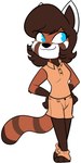 3_toes 4_fingers :3 aligned_feet anthro arm_tuft barefoot biped black_eyebrows black_nose blue_eyes bottomwear breasts brown_body brown_countershading brown_fur brown_hair brown_inner_ear brown_markings brown_stripes brown_tail brown_tuft button_(fastener) cheek_tuft clothed clothed_anthro clothed_female clothing countershade_face countershade_feet countershade_neck countershading elbow_tuft eyebrow_through_hair eyebrows eyelashes facial_markings facial_tuft feet female female_anthro fingers fur glistening glistening_eyes gloves_(marking) hair hands_on_hips head_markings looking_aside markings no_pupils orange_bottomwear orange_clothing orange_legband orange_shirt orange_shorts orange_topwear red_panda_tail ring_(marking) ringed_tail shirt shorts simple_background sleeveless_shirt solo standing striped_markings striped_tail stripes tail tail_markings tear_(marking) toes topwear translucent translucent_hair tuft white_background white_body white_countershading white_ears white_tuft kabula_(artist) janette_cho ailurid mammal red_panda 2016 colored digital_drawing_(artwork) digital_media_(artwork)