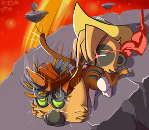 action_pose action_scene anal angry anthro blonde_hair bloon bodily_fluids boots brown_body brown_fur butt butt_grab claws clothing cracked_ground cum cum_in_mouth cum_inside cumshot ejaculation eyewear fellatio floating_rocks footwear forced forced_oral forced_rimming fur genital_fluids glowing glowing_eyes goggles hair hand_on_butt hat headgear headwear lava mask motion_lines oral penile pose red_eyewear red_goggles red_sky rimming sex shoes sky speed_lines struggling stylized toony yellow_body yellow_fur sicsoma bloons_tower_defense ninja_kiwi desperado_(bloons) sniper_monkey_(bloons) haplorhine mammal monkey primate digital_media_(artwork) hi_res signature watermark