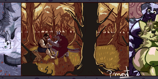 afternoon anthro beard blush body_hair chest_hair clothed clothing detailed_background duo facial_hair flower forest fur hand_holding heart_symbol holding_object hug love male male/male muscular muscular_anthro muscular_male muscular_on_muscular nipples pecs plant romantic romantic_couple smile smiling_at_another smiling_at_partner tree white_body white_fur pinumontbalou mythology canid canine canis domestic_dog human mammal mythological_canine mythological_creature werecanid werecanine werecreature werewolf wolf aliasing digital_media_(artwork) hi_res letterbox