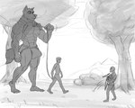 5:4 5_fingers abs anthro biceps big_bulge biped body_size_growth bulge canid canine canis clothed clothing detailed_bulge domestic_dog domestic_pet erection erection_under_clothing feral fingers fur genital_outline greyscale harness hi_res human jockstrap john_(justagoodboy) justagoodboy larger_anthro larger_male leash male mammal monochrome muscular muscular_anthro muscular_male nipples outside paws pecs penis_outline plant plantigrade shrub size_difference size_transformation smaller_human smaller_male tail transformation tree underwear walkies wolf