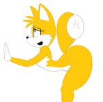 anthro bent_over big_butt blue_eyes butt femboy fur male solo thick_thighs yellow_body yellow_fur lil_scooter56 sega sonic_the_hedgehog_(series) miles_prower canid canine fox mammal