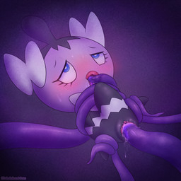 abdominal_bulge ahegao blush bodily_fluids female looking_pleasured not_furry open_mouth oral oral_penetration penetration saliva saliva_string sex size_difference solo spread_legs spreading tentacle_in_mouth tentacle_penetration tentacle_sex tentacles blubluumon nintendo pokemon generation_5_pokemon gothita humanoid pokemon_(species) hi_res