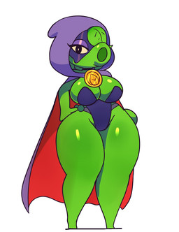 black_eyes breasts cape clothing eyelashes eyeshadow female green_body green_hair hair hand_on_hip hand_on_own_hip hood leaf leaf_hair leotard looking_at_viewer makeup not_furry panties plant plant_hair pseudo_hair purple_cape purple_clothing purple_eyeshadow purple_hood purple_leotard purple_mask purple_panties purple_underwear simple_background siphon_(anatomy) solo thick_thighs three-quarter_view underwear white_background yellow_sclera rabiosin electronic_arts plants_vs._zombies plants_vs._zombies_heroes popcap_games green_shadow elemental_creature elemental_humanoid flora_fauna humanoid peashooter_(pvz) plant_humanoid 2023 cel_shading colored digital_media_(artwork) hi_res shaded