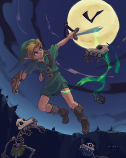 ambiguous_gender biped bone boots clothed clothing feral footwear green_clothing green_hat green_headwear group hair hat headgear headwear holding_melee_weapon holding_object holding_sword holding_weapon humanoid_pointy_ears male melee_weapon moon narrow_hips not_furry_focus open_mouth pointy_ears shield shoes skeleton sword teeth thin_calves thin_legs thin_thighs weapon young young_humanoid young_male orlek cc-by-nc-nd creative_commons nintendo the_legend_of_zelda young_link animated_skeleton bat humanoid hylian mammal undead 4:5 absurd_res hi_res