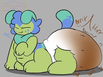 anthro big_diaper clothed clothing diaper feces pooping pushing soiling unclean_diaper used_diaper using_diaper wearing_diaper ferretybabby blushcrunch_studio dandy's_world squirm_(dandy's_world) arthropod caterpillar insect larva 4:3 hi_res