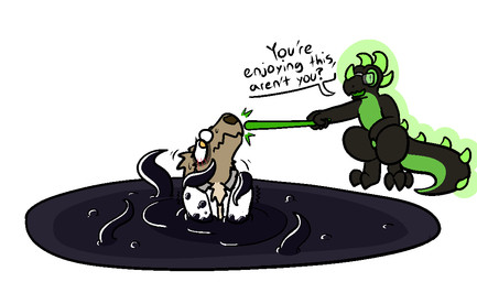 ambiguous_gender anthro anthrofied blush clothing consentacles duo eyewear fur glasses glowing goo_tentacles horn nude open_mouth poking radioactive simple_background sinking slime tentacles text trout_(artist) nintendo pokemon fan_character kotetsu_redwood canid canine generation_3_pokemon kobold mammal pokemon_(species) scalie zigzagoon 2016 aliasing digital_media_(artwork) english_text