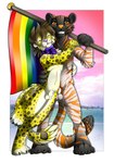 animal_genitalia anthro balls casual_nudity cheek_tuft claws collar collar_only cuddling duo eyes_closed facial_tuft fur genitals grin happy hug inner_ear_fluff lgbt_pride male male/male markings navel nude orange_body orange_fur paws penis penis_tip pride_colors rainbow_flag rainbow_pride_flag rainbow_symbol sheath slim small_waist smile solo spots spotted_body spotted_fur striped_body striped_fur stripes tail tuft whiskers yellow_body yellow_fur gard3r aranee yellow_(character) felid leopard mammal pantherine tiger 2018 digital_drawing_(artwork) digital_media_(artwork) hi_res signature