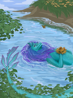 blue_body blue_eyes blue_horn cloud detailed_background female feral flower fur grass hair hair_in_water holding_flower holding_object holding_plant horn leaf looking_up lotus_(flower) partially_submerged plant purple_hair relaxing sky solo swimming tail_in_water tree yellow_flower lapushis disney mythology raya_and_the_last_dragon sisu_(ratld) aquatic aquatic_dragon arthropod butterfly dragon eastern_dragon furred_dragon furred_scalie insect lepidopteran mythological_creature mythological_scalie scalie 3:4 hi_res