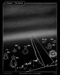 anthro black_background black_body black_skin bleh border emerging fog grunting lure_(anatomy) male night pier rock sea simple_background walking water sharkinthepark anvil_(sharkinthepark) anglerfish fish marine monster sea_monster 2025 absurd_res comic greyscale hi_res monochrome