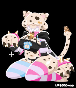anthro bell bell_collar bouncing_breasts bracelet breasts cat_ear_panties cat_lingerie cleavage cleavage_cutout clothed clothing collar cutout female food ice_cream_cone jewelry legwear lingerie navel panties sharp_teeth smile teeth thigh_highs underwear white_body lp8000mao ice_cream_creature 2d_animation animated hi_res motion_tweening no_sound short_playtime video