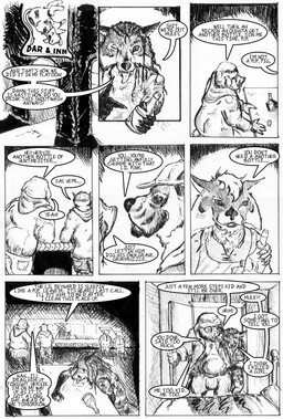 alcohol anthro bar baseball_cap bed beer beverage bodily_fluids braided_hair clothing dialogue drooling drunk eyes_closed eyewear food furniture glasses group hair hat headgear headwear hotel male one_eye_closed saliva sitting smile substance_intoxication text tongue unconscious wink mulefoot slop canid canine canis coyote domestic_dog domestic_pig fox great_dane mammal mastiff molosser suid suine sus_(pig) wild_boar black_and_white comic english_text monochrome