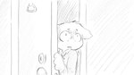anthro biped building clothed clothing distressed door doorknob ears_aside eyebrows frown fur hand_on_door house leaning male open_mouth shaking shivering solo teeth dragonweirdo animal_crossing nintendo marshal_(animal_crossing) mammal rodent sciurid tree_squirrel 16:9 hi_res monochrome widescreen
