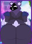 anthro big_breasts big_butt breasts butt female huge_butt looking_back presenting presenting_hindquarters shadow_face short_tail solo tail thick_thighs darkandlife2 epic_games fortnite raven_team_leader bear mammal hi_res