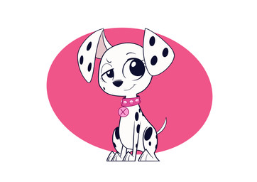 black_nose black_spots circle_collar_tag collar collar_tag eyebrows female feral floppy_ears fur markings mole_(marking) pink_collar raised_eyebrow solo spots spotted_body spotted_fur white_body white_fur young star-squid-squid 101_dalmatian_street 101_dalmatians disney deja_vu_(101_dalmatians) triple_d_(101_dalmatians) canid canine canis dalmatian domestic_dog mammal absurd_res hi_res