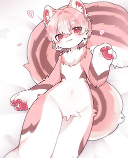 4_fingers anthro blep blush fingers fur hair heart_symbol kemono looking_at_viewer male male_anthro multicolored_body multicolored_fur multicolored_hair multicolored_tail nude pawpads paws pink_body pink_fur pink_hair simple_background solo tail tongue tongue_out white_background white_body white_fur white_hair young young_anthro young_male sugar_7374 naruta mammal rodent sciurid tree_squirrel 2026 digital_media_(artwork) hi_res portrait three-quarter_portrait