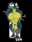anthro big_muscles claws destruction door fangs green_body green_scales grey_body grey_scales horn huge_muscles hyper hyper_muscles male muscular paws scales solo stuck tail teeth yellow_body yellow_scales rtf-m mythology brom_(sahurus) dragon mythological_creature mythological_scalie scalie 3:4 alpha_channel hi_res