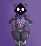 :3 anthro armor breasts clothed clothing eye_scar facial_scar female gradient_background leaning leaning_forward looking_at_viewer scar shadow_face simple_background solo thick_thighs wide_hips obsuniq epic_games fortnite fortnite:_battle_royale raven_team_leader absurd_res digital_media_(artwork) hi_res