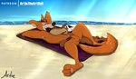 animal_genitalia anthro balls beach duo genitals male male/male nude nude_beach penis sand seaside sheath sky sun artietheartbull disney talespin the_jungle_book don_karnage mad_dog canid canine canis domestic_dog mammal wolf