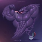 abs anthro anthrofied biceps flexing licking looking_at_viewer male muscular muscular_anthro muscular_male pecs pokeball pokemorph purple_body solo standard_pokeball teeth tongue tongue_out wolfiecanem nintendo pokemon generation_1_pokemon ghost haunter pokemon_(species) spirit 1:1 hi_res