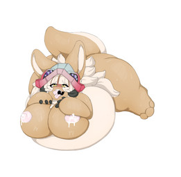 anthro belly big_breasts bodily_fluids breasts female hyper lactating milk nipples over_weight overweight pregnant slightly_chubby solo weight_gain weights neo_geppetto made_in_abyss nanachi comic hi_res