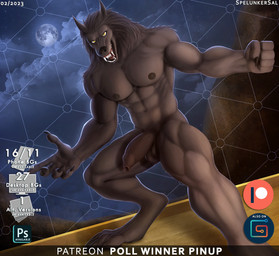 4_toes 5_fingers abs anthro balls biceps biped brown_body brown_fur brown_mane brown_nose claws cloud detailed_background digitigrade erection fangs feet finger_claws fingers foreskin full_moon fur genitals gumroad_logo humanoid_genitalia humanoid_hands humanoid_penis long_foreskin looking_at_viewer male mane manly monotone_body monotone_fur moon muscular muscular_anthro muscular_arms muscular_male muscular_thighs navel night nipples nude nude_anthro nude_male obliques patreon_logo pecs penis pointy_ears pose pubes sharp_teeth sky snout solo standing star starry_sky tailless teeth text toe_claws toes tongue unretracted_foreskin vein veiny_penis white_sclera year yellow_eyes spelunker_sal gumroad mythology patreon van_helsing canid canine mammal mythological_canine mythological_creature werecanid werecanine werecreature werewolf 2023 alternate_version_at_paywall artist_name better_version_at_paywall colored dated digital_media_(artwork) digital_painting_(artwork) english_text full-length_portrait painting_(artwork) pinup portrait