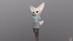 anthro black_eyes bottomwear cellphone clothing electronics fur pencil_skirt phone skirt solo yellow_body yellow_fur chromakoros aggretsuko sanrio dickbutt fenneko canid canine fennec_fox fox mammal true_fox 16:9 3d_(artwork) 3d_animation animated digital_media_(artwork) loop meme short_playtime turntable_(animation) widescreen