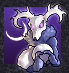 big_breasts blue_body blue_fur bone breasts crescent_moon female fur horn light moon moonlight nipples purple_eyes purple_nipples skull skull_head zoquete american_mythology indigenous_north_american_mythology mythology north_american_mythology lavender_(paridox) cryptid wendigo hi_res