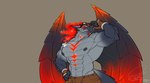 dog_tags eyewear goggles looking_at_viewer male maverick_valstrace_(entitropy) muscular solo wings entitropy capcom monster_hunter flying_wyvern hybrid nargacuga valstrax hi_res