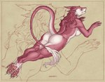 anthro breasts butt digitigrade feet female fur lying nude on_front pink_body pink_fur soles solo tail kartobes vpaws sergal 2021