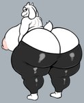 anthro big_breasts big_butt breasts butt clothed clothing female fur horn huge_breasts huge_butt hyper looking_at_viewer looking_back mature_female nipples simple_background smile solo tail thick_thighs white_body white_fur wide_hips gaze_(artist) undertale undertale_(series) toriel boss_monster_(undertale) bovid caprine goat mammal 2024 absurd_res digital_media_(artwork) hi_res