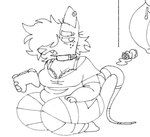 anthro beverage_can black_line_art bottomwear bra breasts clothed clothing collar controller dolphin_shorts ear_piercing eyelashes female fingers freckled_face freckles game_controller hair hair_over_eye hand_on_leg hand_on_thigh holding_controller holding_game_controller holding_object kneeling lace_bra legwear open_mouth pattern_clothing pattern_legwear pattern_thigh_highs piercing seiza shirt shorts simple_background sitting snaggle_tooth snout solo striped_clothing striped_legwear striped_thigh_highs stripes tail thick_thighs thigh_highs three-quarter_view topwear underwear white_background shoobular mammal rodent 2024 black_and_white digital_media_(artwork) full-length_portrait monochrome multiple_images portrait sketch