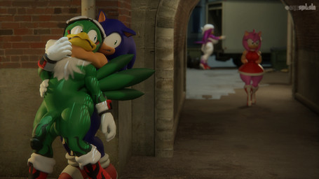 abdominal_bulge alley anal anal_penetration anthro big_breasts big_penis blurred_background blurred_character bodily_fluids breasts chokehold cum cum_in_ass cum_inflation cum_inside eyebrows female genital_fluids genitals group hands_behind_back huge_penis hyper hyper_genitalia hyper_penis inflation looking_around looking_back male male/male nervous penetration penis raised_eyebrow searching sex standing standing_sex stealth_sex thick_thighs walking onyxsplash sega sonic_riders sonic_the_hedgehog_(series) amy_rose jet_the_hawk sonic_the_hedgehog wave_the_swallow accipitrid accipitriform avian bird eulipotyphlan hedgehog hirundinid mammal oscine passerine swallow_(bird) 16:9 3d_(artwork) digital_media_(artwork) hi_res widescreen